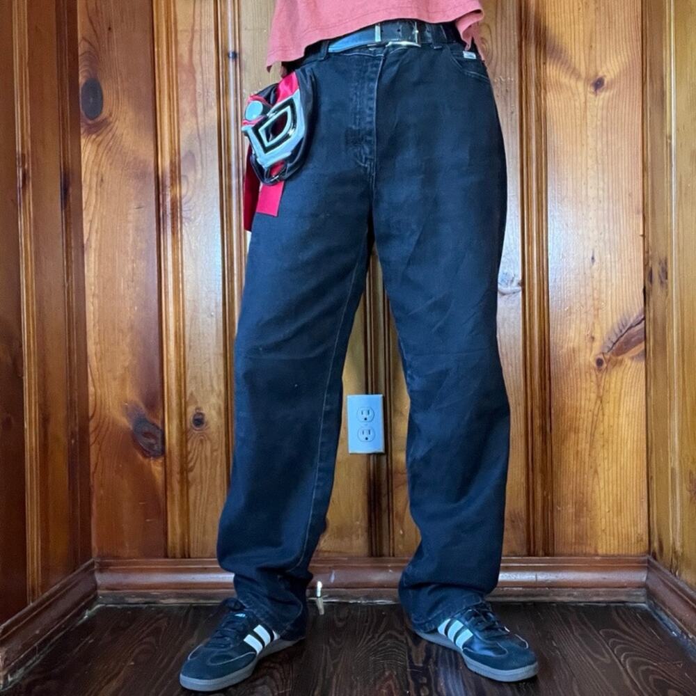 Lee 32x32 Y2K Relaxed Straight Jeans Black Denim